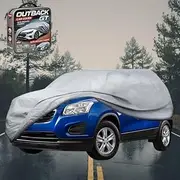 Outback GT Silver Shield Outdoor Car Cover for Holden Trax 2013-2020 TJ LC - Zipper Door & Elastic Hem - UV Protection - Universal Fit - Water, Dust & Scratch Proof - Grey