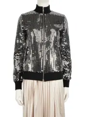 Silver Sequinned Track Jacket