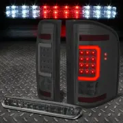 FOR 07-14 CHEVY SILVERADO 3D C-BAR TAIL+LED 3RD THIRD BRAKE/CARGO LIGHT TINTED