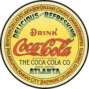 Tin Sign "Coke - Round Keg Label"