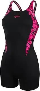 [Speedo] Women's Hyperboom Splice Legsuit | Quick Drying | Training | Fitness | Chlorine Resistant Swimsuit (pack of 1)
