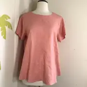 NEW Philosophy Coral Linen Rayon Blouse Top Size Medium NWT