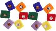 KITANDOVE 12Pcs Sports Wrist Support Bands Comfortable Elastic Wrist Braces for Exercise Sweatbands with Football Basketball Patterns for Active Boys