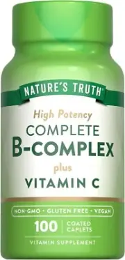 (2PK) Nature's Truth Complete B-Complex + C, 100 Coated Caplets 840093101754VL