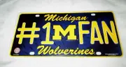 MICHIGAN WOLVERINES #1 FAN EMBOSSED METAL LICENSE PLATE #6 - NEW