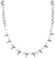 [Niaspi] Punk Spike Pants Chain for Women Men Girls Gothic Vintage Hip Hop Trousers Chains Pendant Choker Necklaces Accessories Fashion Chic Street Style Bag Jacket Belt Chain Jewelry for Fans, Metal,