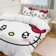 v516 Hello Kitty 3-Piece Twin Bed Set - Includes 1 Single Comforter And 2 Pillowcases Bedding - Fade Resistant Microfiber - Hello Kitty io516