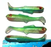 8ct BLUE CHART SHAD 4" Paddle Tail SWIMBAITS Bass Fishing Lures Saltwater Baits