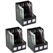 3PK Marbig 3 Section Rack/Organiser f/ Paper/Magazine/Documents Home/Office BLK