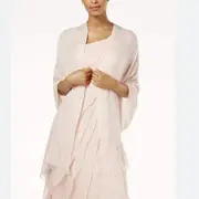 Adrianna Papell Bridal pink Blush beads sequins Shawl Scarf 78x29” Modal NEW
