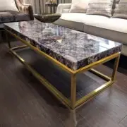 48"x30" Amethyst Stone Side Dining Table Top Modern Home and Garden Decors