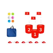 Game Set Pick Ball Beach Cloth Bucket Portable Golf Shot Cutting Game Practice Bucket Red
