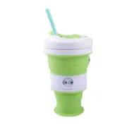 Silicone Collapsible Folding Travel Cup 18oz Leak Proof Seal With Hanging Hook
