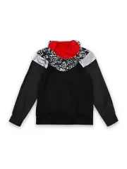 AND1 Boys M Lay Up Full Zip Basketball Jacket Lightweight Black white Red