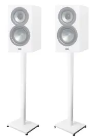 Pair 37” Steel White Stands For ELAC Navis ARB-51 Bookshelf Speakers