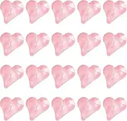 uxcell 20 Pcs 3D Heart Pink Nail Rhinestones 8x9mm Glass Crystal Rhinestones Pointed Back Crooked Heart Gems for Nail Charm Art DIY Decoration Craft