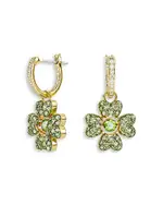 Swarovski Idyllia Crystal Clover Dangle Hoop Earrings