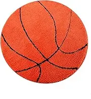Kids Rug Basketball Round Rug Rugs for Bedroom Washable Rug Basketball Rug Basketball Room Decor Carpet Floor Chair Mat for Kids Rooms Basketball Room Decor (Basketball,60 * 60cm)