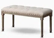 LYXWGRZD Dining Bench, Wood Bench, Upholstered Dining Room Bench, Entryway Bench, Classic Vintage Design, Kitchen Bench, bench end of bed for Dining Room, Living Room, Hallway, Kitchen, Entryway(White