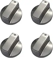 YANWANDEFA 4 Pcs 6MM Silver Gas Hob Knobs - Universal Metal Switch for Kitchen Cooker Stove Oven Cooktop