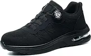 [Generic] Men's Safety Trainers Steel Toe Cap Work Shoes with Air Cushion Anti-Slip Lightweight Industrial Shoes