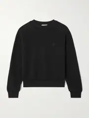 [ÉTERNE] ÉTERNE - Embroidered Cotton And Modal-blend Jersey Sweatshirt - Black - small small Black