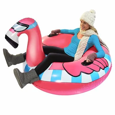 GoFloats Winter Snow Tube Flying Flamingo Ultimate Sled & Toboggan