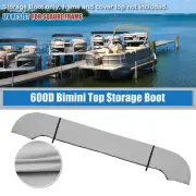 Square Tube Bimini Top Storage Boot 79"-84" W 600D Polyester Light Gray 1 Set