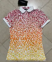 J. Lindeberg Golf Women Tour Tech Print Polo Leo Reflect Sunset XS New With Tags