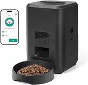 Automatic Cat Feeder, 2.4GHz Wi-Fi Pet Feeder, Timed Dog Feeder, 3L Dry Cat Food Dispenser, Reliable Scheduled 1-10 Meals Per Day, Programmable Portion Control, Dual Power Supply