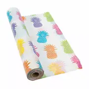 Bright Pineapple Plastic Tablecloth Roll, Party Supplies, 1 Piece