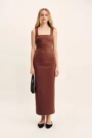 ALICE MIDI DRESS - CHOCOLATE