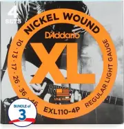 D'Addario EXL110 XL Nickel Wound Electric Guitar Strings - .010-.046 (12-pack)