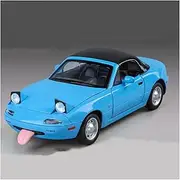 Die-cast Diecast 1:24 for Mazda MX-5 Model Cars Alloy Sound Light Pull Back Mini Vehicles Model Exquisite Presents Miniature Vehicle(Blue)