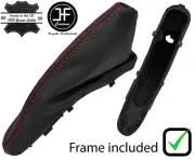 RED STITCH LEATHER HANDBRAKE BOOT + PLASTIC FRAME FOR BMW MINI R50 R53 01-06 (for: Mini)