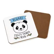 Beware Crazy Panda Man Coaster Drinks Mat - Funny Animal Cute