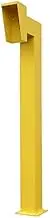 Powder Coated Keypad Mounting Post 1150mm High Yellow Gooseneck Pedestal (Keypad Mounting Post) with Bolt Down Base