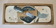 New Grassland Roads Tidbit Tray, Spreader & Bowl Teal Blue "Mermaid Time" Snack