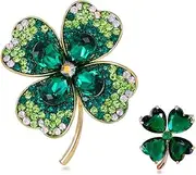 [CJIAYUJEW] St. Patrick's Day Green Four Leaf Clover Brooch Pin or Women Girls,Lucky Decor St. Patrick's Day Lapel Pins Vintage Flower Shamrock Brooch Pin for Men