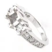 14k 3 Stone Semi Mount Diamond Engagement Ring Setting 1.28 Cts $ 8487