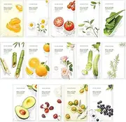 Nature Republic Real Nature Mask Sheet (Pack of 14), Variety Pack Featuring 14 Different Hydrating, Natural Ingredients, Perfect for Every Skin Concern.