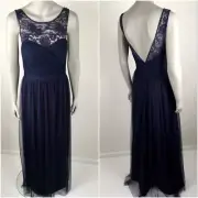 Amsale Womens Dress Size 8 Formal Gown Chandra Dress Blue Bridesmaid Event
