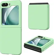 [DUEDUE] for Samsung Galaxy Z Flip 5 Case, Lightweight Shockproof Cover for Samsung Z Flip 5 with [Front Screen Protector], [Skin Touch] Slim Anti-Slip Phone Case for Samsung Z Flip5, Green