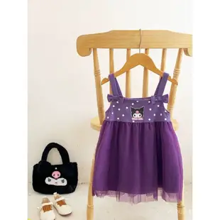 兒童夏款寶寶韓版波點甜美網紗吊帶裙子女童紫色庫洛米卡通洋裝