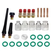 28PCS New Pyrex TIG Welding Torch Gas Lens Kit #4 #5 #6 #7 #8 Pyrex Cup Set for Improved Precision and Visibility in Wel