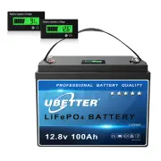 [EU Direct] UBETTER LiFePO4 100Ah Mini 12V Lithium Battery 100A BMS LiFePO4 Battery with 4000+ Cycles and 10 Years, Max.