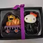 New Hello Kitty Halloween Salt and Pepper Shakers Mini Ceramic Figurines Pumpkin