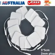 Electrode TENS Machine Reusable Replacement Pads Self-Adhesive 5x5cm 2mm Plug AU