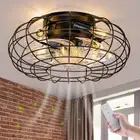 Ceiling Fan with Lights, 16 Inch Caged Ceiling Fan Lights Remote Control Smal...