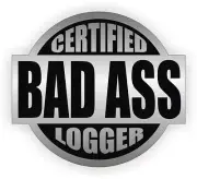 3pcs Certified Bad Ass Logger Hard Hat Decals Helmet Stickers Logging | Silver